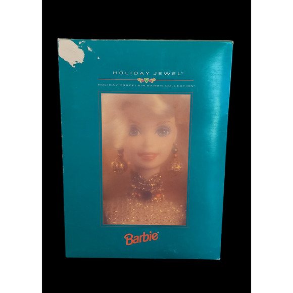 New 1995 Holiday Jewel Porceline Barbie Collector Edition still in box - Picture 2 of 8